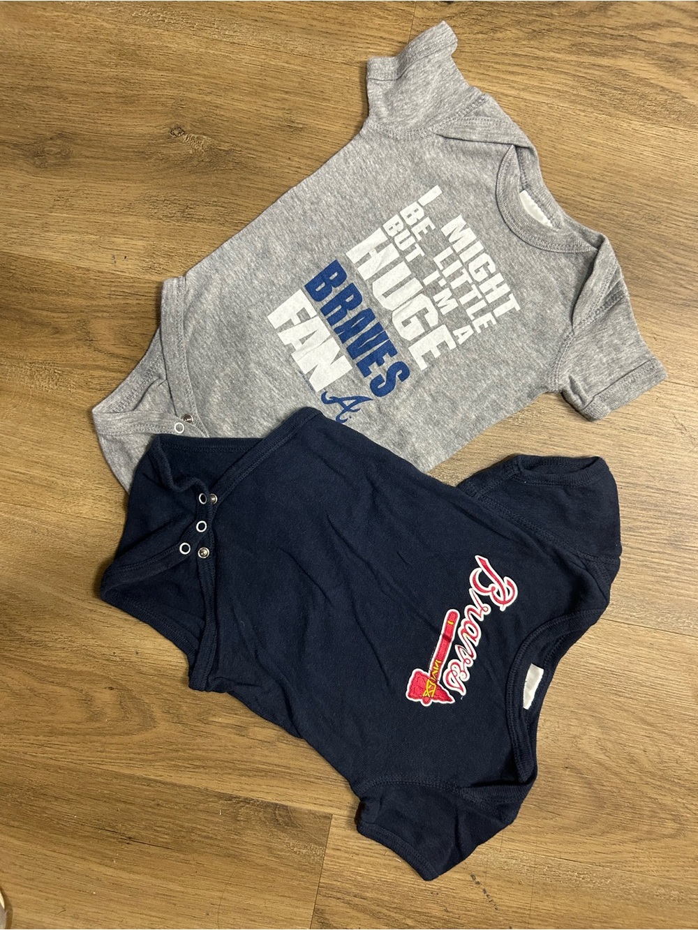 Grey & Navy MLB Baby Onesie Duo - Braves